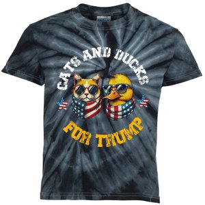 Cats And Ducks For Trump President 2024 Trump Vance 2024 Kids Tie-Dye T-Shirt