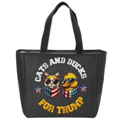 Cats And Ducks For Trump President 2024 Trump Vance 2024 Zip Tote Bag