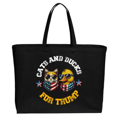 Cats And Ducks For Trump President 2024 Trump Vance 2024 Cotton Canvas Jumbo Tote