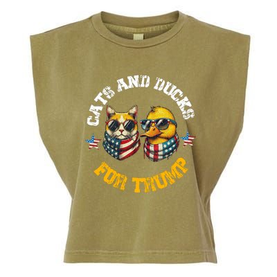 Cats And Ducks For Trump President 2024 Trump Vance 2024 Garment-Dyed Women's Muscle Tee