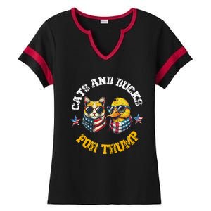 Cats And Ducks For Trump President 2024 Ladies Halftime Notch Neck Tee