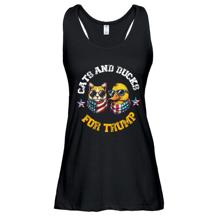 Cats And Ducks For Trump President 2024 Ladies Essential Flowy Tank