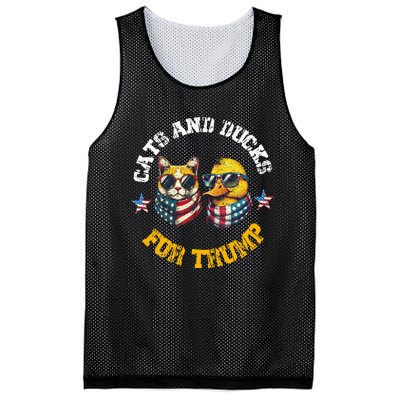 Cats And Ducks For Trump President 2024 Mesh Reversible Basketball Jersey Tank