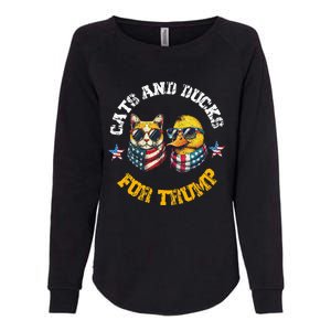 Cats And Ducks For Trump President 2024 Womens California Wash Sweatshirt