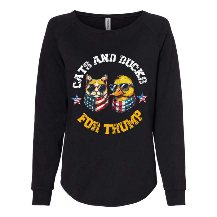 Cats And Ducks For Trump President 2024 Womens California Wash Sweatshirt