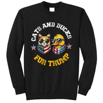 Cats And Ducks For Trump President 2024 Tall Sweatshirt