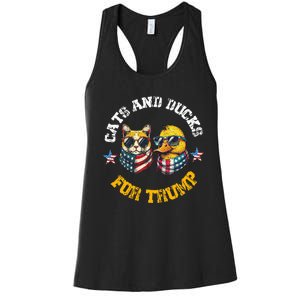 Cats And Ducks For Trump President 2024 Women's Racerback Tank