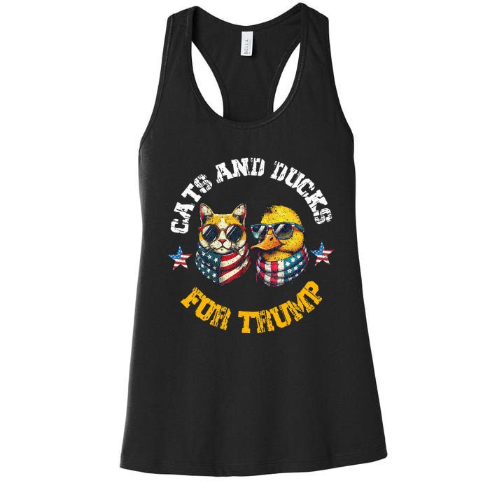 Cats And Ducks For Trump President 2024 Women's Racerback Tank