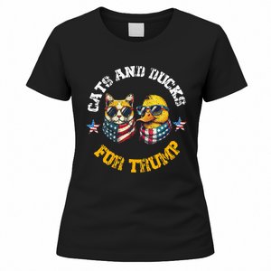 Cats And Ducks For Trump President 2024 Women's T-Shirt