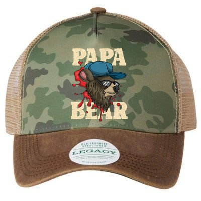 Cool Animal Dad Bear Family Daddy Sunglasses Papa Bear Gift Legacy Tie Dye Trucker Hat