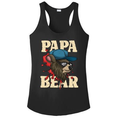 Cool Animal Dad Bear Family Daddy Sunglasses Papa Bear Gift Ladies PosiCharge Competitor Racerback Tank