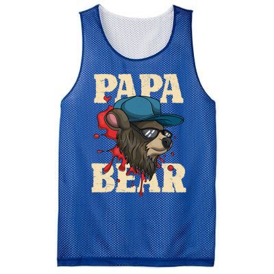 Cool Animal Dad Bear Family Daddy Sunglasses Papa Bear Gift Mesh Reversible Basketball Jersey Tank