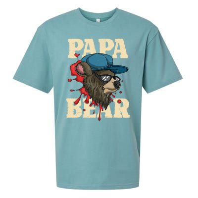 Cool Animal Dad Bear Family Daddy Sunglasses Papa Bear Gift Sueded Cloud Jersey T-Shirt