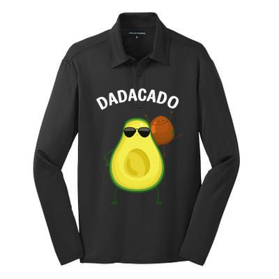 Cute Avocado Design For Dad Fruit Avocado Pear Lovers Silk Touch Performance Long Sleeve Polo