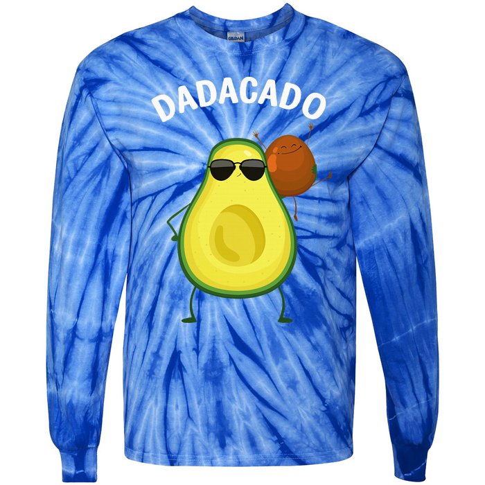 Cute Avocado Design For Dad Fruit Avocado Pear Lovers Tie-Dye Long Sleeve Shirt