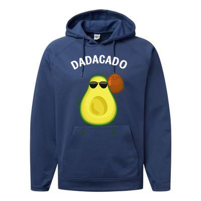 Cute Avocado Design For Dad Fruit Avocado Pear Lovers Performance Fleece Hoodie