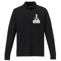 Cats And Ducks For Trump 2024 Kittens And Ducks For Trump Performance Long Sleeve Polo