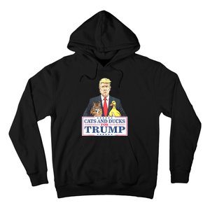 Cats And Ducks For Trump 2024 Kittens And Ducks For Trump Hoodie