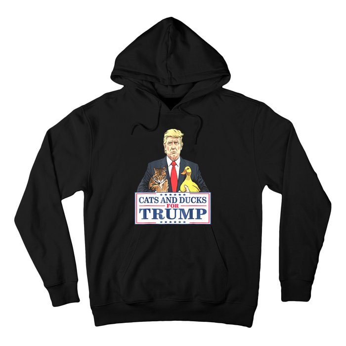 Cats And Ducks For Trump 2024 Kittens And Ducks For Trump Hoodie