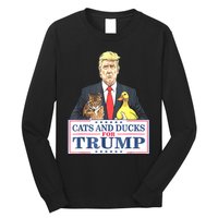 Cats And Ducks For Trump 2024 Kittens And Ducks For Trump Long Sleeve Shirt