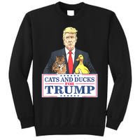 Cats And Ducks For Trump 2024 Kittens And Ducks For Trump Sweatshirt