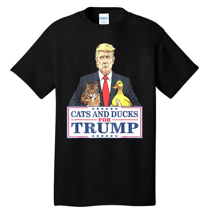 Cats And Ducks For Trump 2024 Kittens And Ducks For Trump Tall T-Shirt