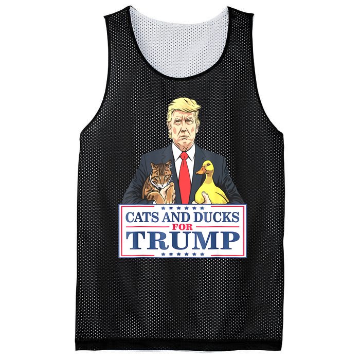 Cats And Ducks For Trump 2024 Kittens And Ducks For Trump Mesh Reversible Basketball Jersey Tank