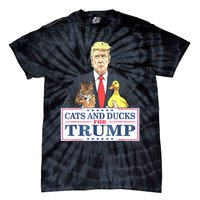 Cats And Ducks For Trump 2024 Kittens And Ducks For Trump Tie-Dye T-Shirt