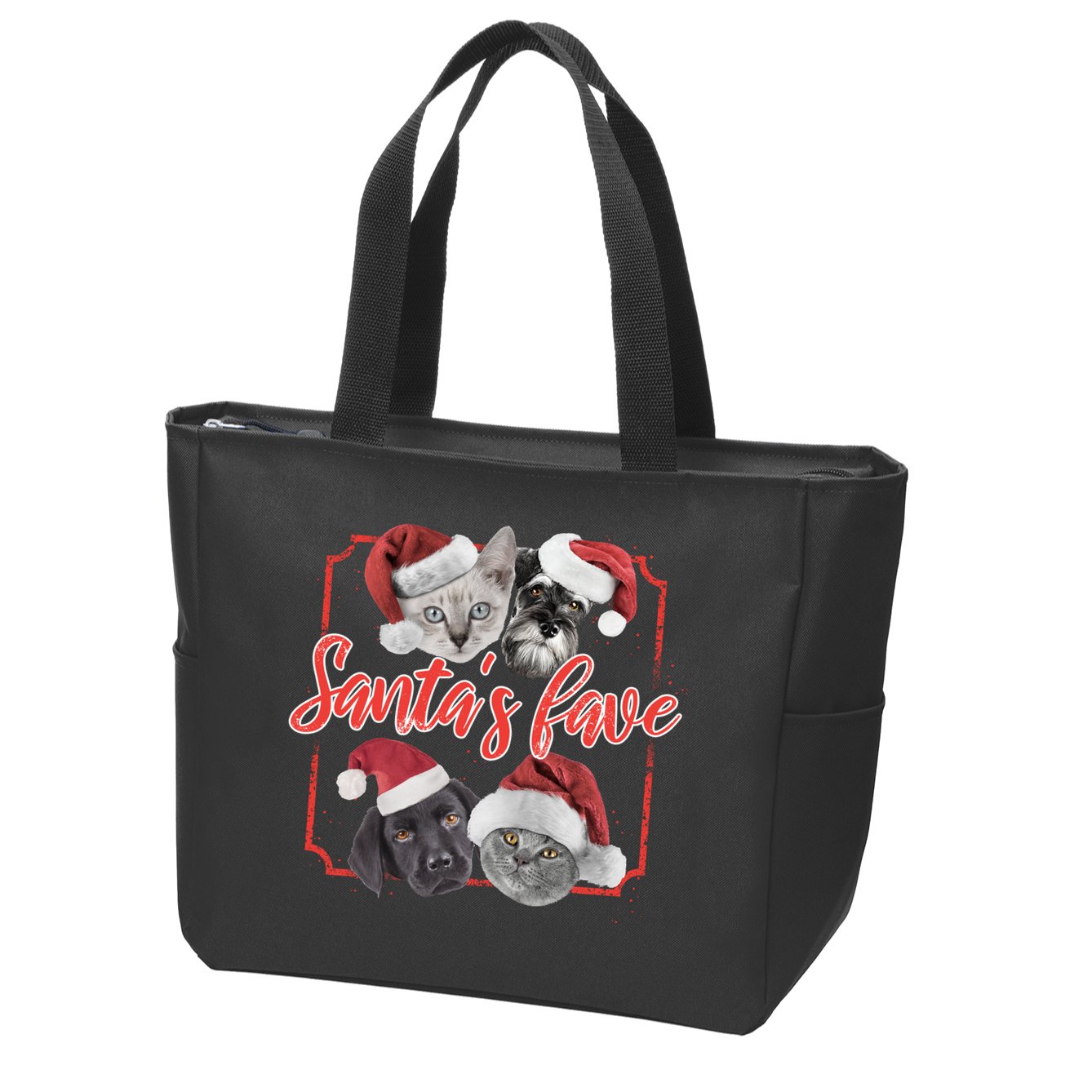 Cats And Dogs Santa's Love Zip Tote Bag