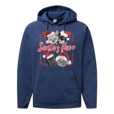 Cats And Dogs Santa's Love Performance Fleece Hoodie