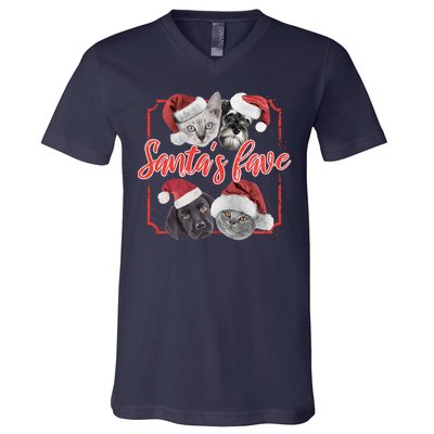 Cats And Dogs Santa's Love V-Neck T-Shirt