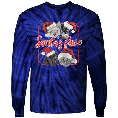 Cats And Dogs Santa's Love Tie-Dye Long Sleeve Shirt