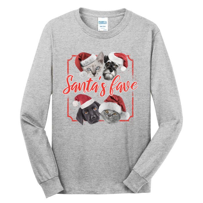 Cats And Dogs Santa's Love Tall Long Sleeve T-Shirt