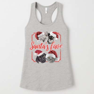 Cats And Dogs Santa's Love Womens Tank Top