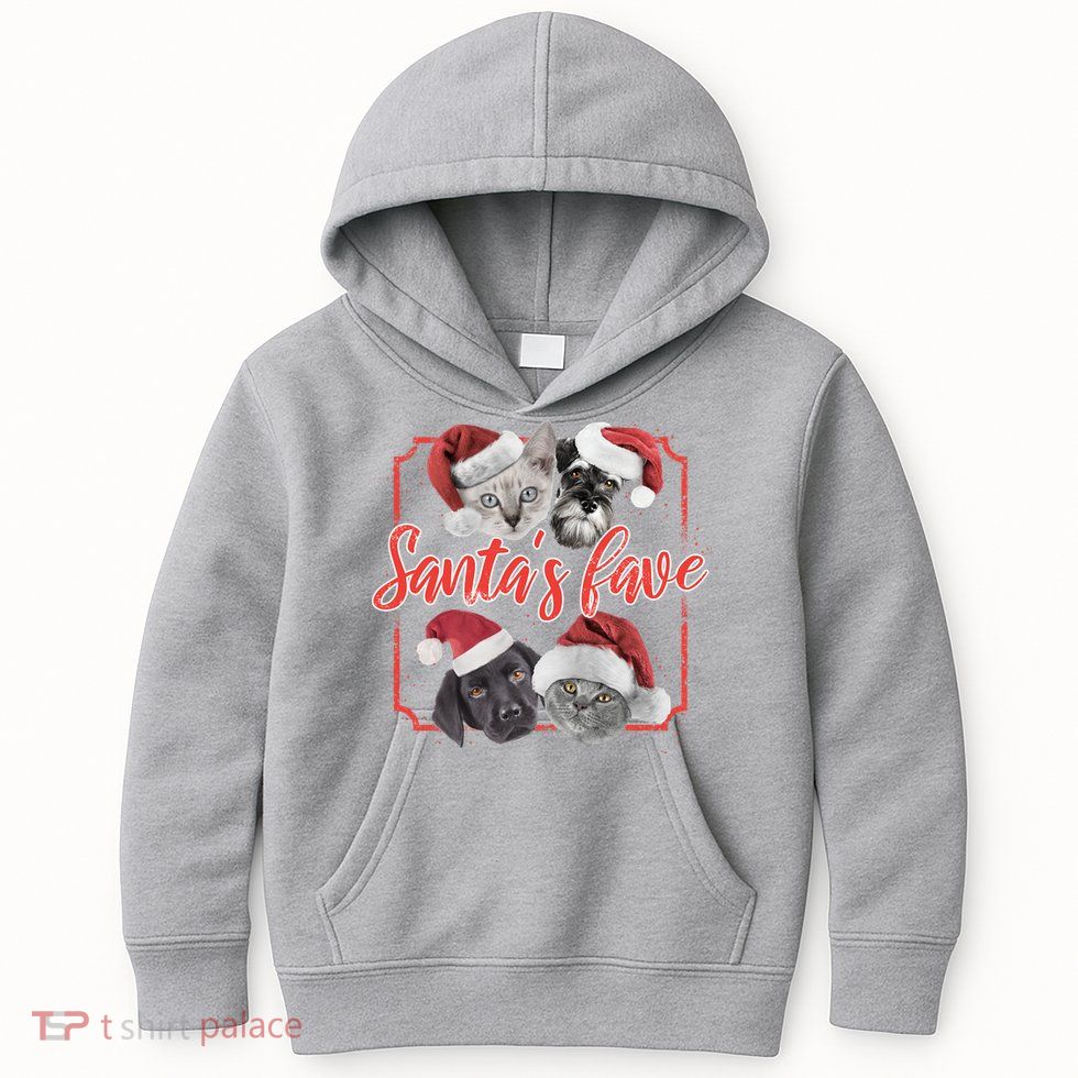 Cats And Dogs Santa's Love Kids Hoodie