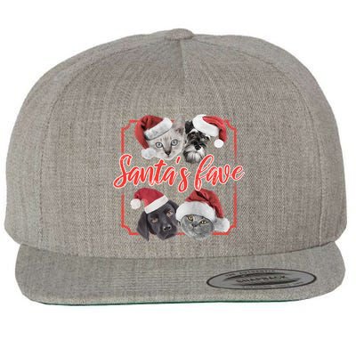 Cats And Dogs Santa's Love Wool Snapback Cap