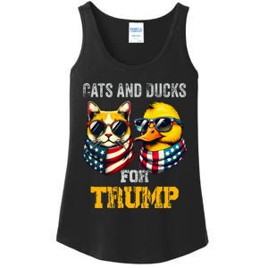 Cats And Ducks For Trump President 2024 Trump Vance 2024 Ladies Essential Tank