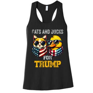 Cats And Ducks For Trump President 2024 Trump Vance 2024 Women's Racerback Tank