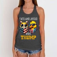 Cats And Ducks For Trump President 2024 Trump Vance 2024 Women's Knotted Racerback Tank