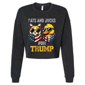 Cats And Ducks For Trump President 2024 Trump Vance 2024 Cropped Pullover Crew