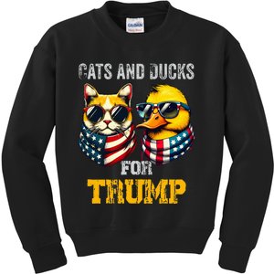 Cats And Ducks For Trump President 2024 Trump Vance 2024 Kids Sweatshirt