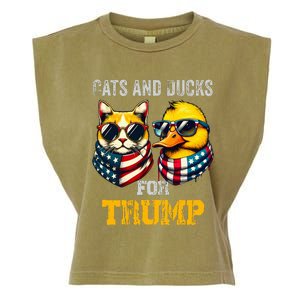 Cats And Ducks For Trump President 2024 Trump Vance 2024 Garment-Dyed Women's Muscle Tee