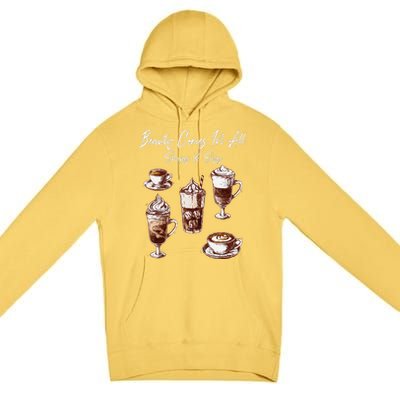 Coffee Aficionado Diverse Coffee Cups Shape Art Premium Pullover Hoodie