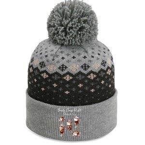 Coffee Aficionado Diverse Coffee Cups Shape Art The Baniff Cuffed Pom Beanie