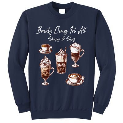 Coffee Aficionado Diverse Coffee Cups Shape Art Sweatshirt