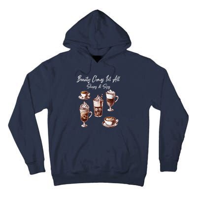 Coffee Aficionado Diverse Coffee Cups Shape Art Tall Hoodie