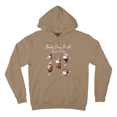 Coffee Aficionado Diverse Coffee Cups Shape Art Hoodie