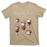 Coffee Aficionado Diverse Coffee Cups Shape Art T-Shirt