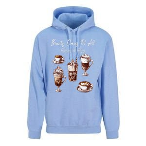 Coffee Aficionado Diverse Coffee Cups Shape Art Unisex Surf Hoodie