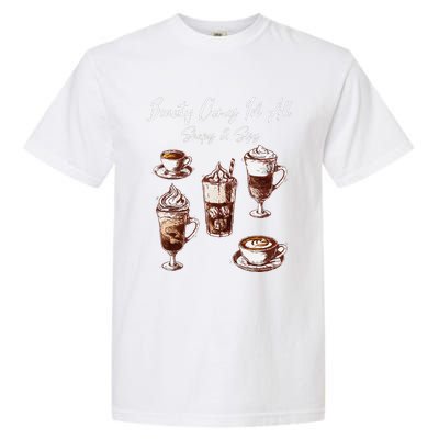 Coffee Aficionado Diverse Coffee Cups Shape Art Garment-Dyed Heavyweight T-Shirt